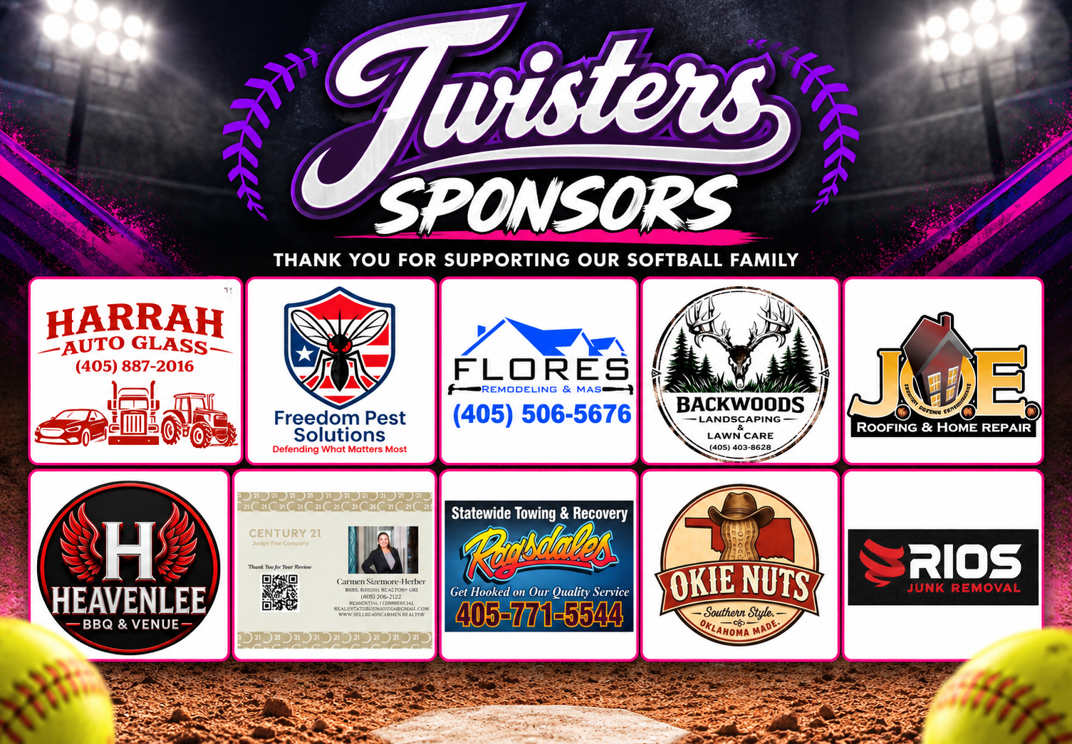 Twisters Softball Sponsors